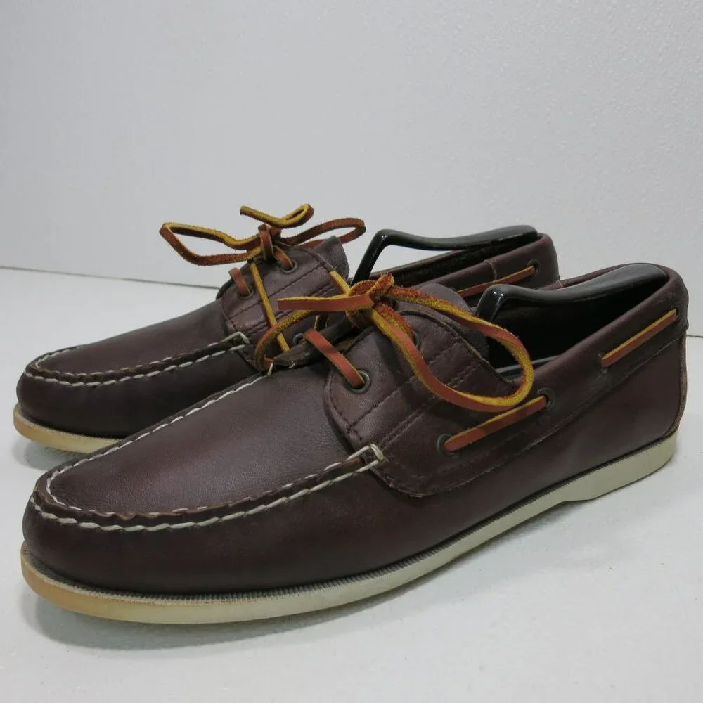 Bass Seabound Leather Men's Nautical Casual Deck Boat Shoes Footwear Sz 11 M